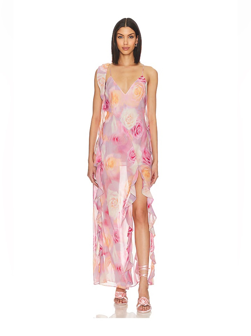 NWT For Love and Lemons Beate Maxi Dress in Pink Small
